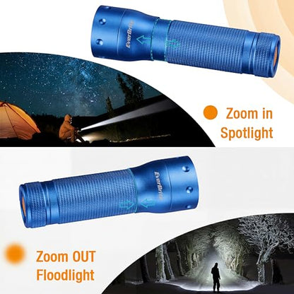 EverBrite Mini Flashlight, Zoomable 350LM LED Flashlight, Blue - color: Blue, size: Small