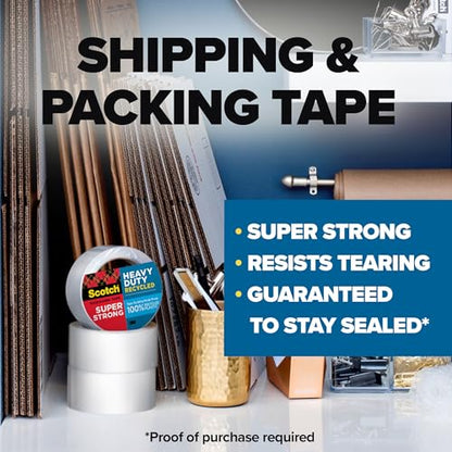 Scotch Heavy Duty Recycled Packing Tape, 1.88 in x 54.6 yd, 6 Rolls
