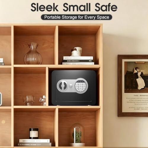 Small Safes for Home Small Safe Box Mini Safe with Coin Slot Personal Safes for Money Cash Documents Kids Safety Box with Digital Keyboard Caja Fuerte Para Dinero 0.23 Cubic (black) - color: black
