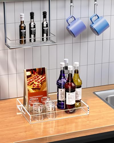 Acrylic Serving Tray Set of 3-16x12 & 7.7x11.4 Inch Clear Luxury Trays for Kitchen, Dining, Bathroom Organizer - Non-Slip, Scratch-Resistant, Spill-Proof Design - Ideal Gift for Housewarming, Parties - style: 3Pack Clear Tray
