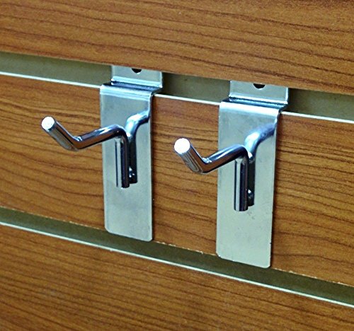 2" Chrome Slatwall Hooks, Slatwall Display Panel Hangers - 6 Pack - size: 6 Pack, style: 2"