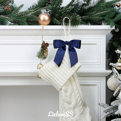 Navy Blue Satin Ribbon Twist Tie Bows 5 Inch 36 Pack - color: Navy Blue