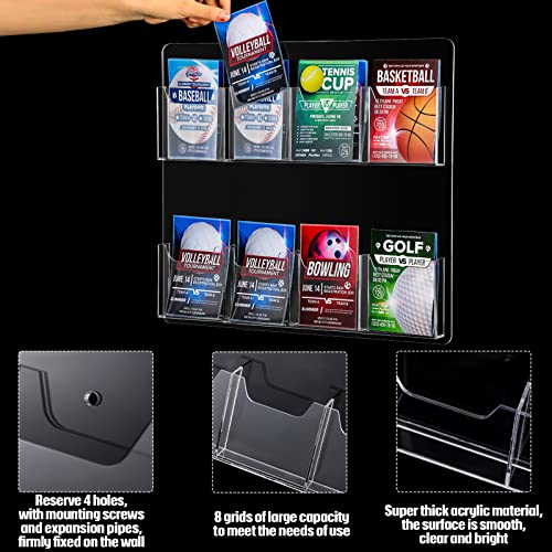 Eersida Acrylic Brochure Pamphlet Holder Brochure Display Stand - style: 8 Pockets