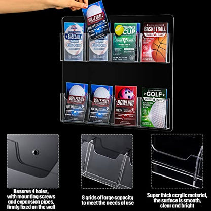 Eersida Acrylic Brochure Pamphlet Holder Brochure Display Stand - style: 8 Pockets