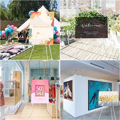 DANMO Easel Stand for Wedding Sign Poster 63'' Instant Display Easel for Floor Adjustable Metal Art Easel White 3 Pack - style: White 3 Pack