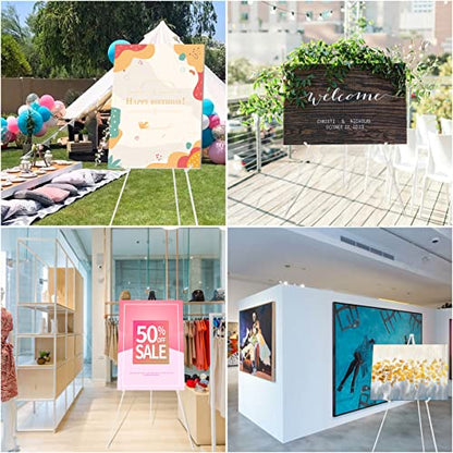 DANMO Easel Stand for Wedding Sign Poster 63'' Instant Display Easel for Floor Adjustable Metal Art Easel White 3 Pack - style: White 3 Pack