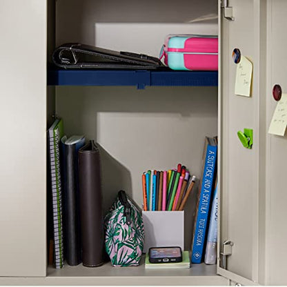 LockerMate Adjust-A-Shelf Locker Shelf, School Organizer, Blue - color: Blue