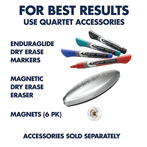 Quartet Glass Whiteboard Desktop Panel, Magnetic, 17" x 23", Dry Erase Surface, Includes Accessory Trays, 1 Marker and 2 High-Power Magnets, White (GDP1723W)