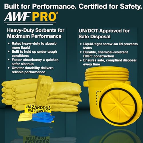 AWF PRO 30 Gallon Hazmat Spill Kit, 81 Pieces - size: Hazmat Spill Kit
