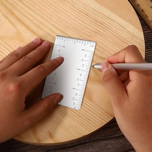 3 Inch Pocket Ruler, Stainless Steel Square Precision Woodworking Pocket