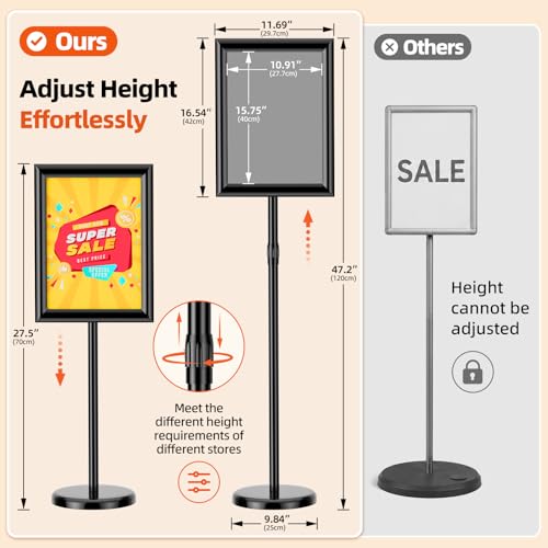 11"x17" Adjustable Floor Stand Sign Holder, 1 Pack - size: 11x17 Inch