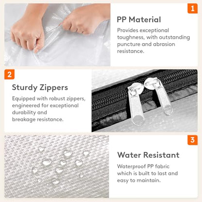 Lifewit 6 Pack Clear Storage Bags, 45L Clothes Organizer with Zipper