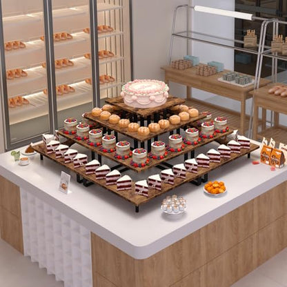 ELITEROO Wooden Cupcake Stand, Tiered Cupcake Display Tower Stand - size: Right Angle Corner