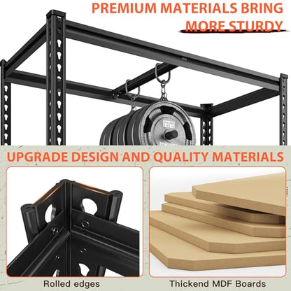 Romorgniz 5 Tier Storage Shelves 2050LBS Garage Shelving, Adjustable Shelving Units and Storage, Metal Utility Shelf for Kitchen Pantry Garage Warehouse Basement, 28.1" W x 60.1" H x 11.8" D - size: 28.1" W X 60.1" H X 11.8" D
