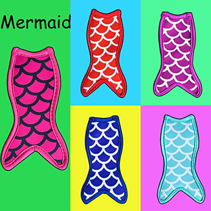 Popsicle Holders Freezer Ice Pop Sleeves 10 Packs Reusable Neoprene Popsicle Covers - color: Shark and Rectangle