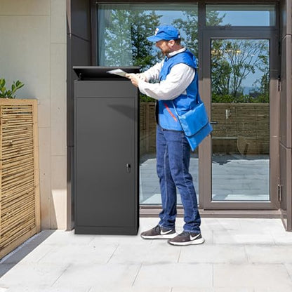 Package Delivery Boxes for Outside,Large Mailbox for Parcel, Anti-Theft Parcel Mailbox with Coded Lock, Wall Mounted Waterproof Home Parcel Box for Porch Yard, Galvanized Steel (19.7”x16.1”x60”) - size: 19.7”x16.1”x60”
