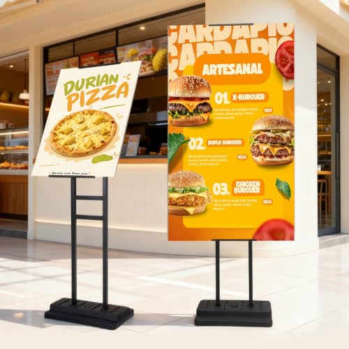 Water Fillable Poster & Board Stand, Adjustable Height Floor Sign Holder