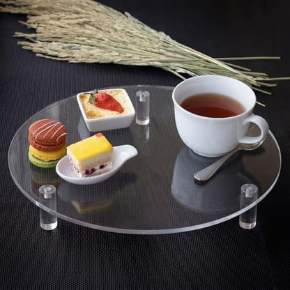 Lineshading 3 Pcs Round Acrylic Riser, Clear Round Display Stands - size: 8'',10'',12'', style: Round