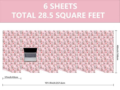 Dtiafu Reversible Gnome Wrapping Paper Roll Red Gnome and Joy Lettering Design Gift Wrap Sheets for Holiday Winter Party Packing Supplies - Total 28.5sq.ft - color: Pink Gnome