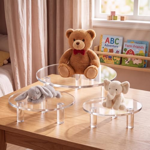 Lineshading 3 Pcs Round Acrylic Display Riser Clear (9'', 11'', 13'') - size: 9'',11'',13'', style: Round