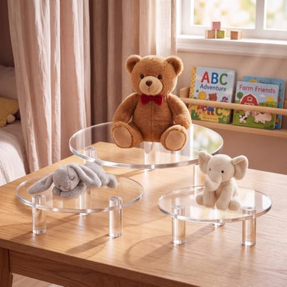 Lineshading 3 Pcs Round Acrylic Display Riser Clear (9'', 11'', 13'') - size: 9'',11'',13'', style: Round