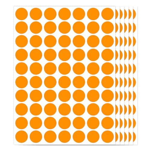 1400 PCS Orange Circle Dot Stickers 3/4" Round Coding Label - color: Orange