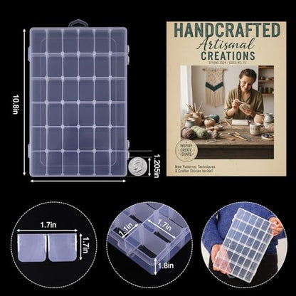 Bead Organizer Storage 8 Pack 36 Grid Jewelry Tackle Craft Box Adjustable - color: 8 Pack