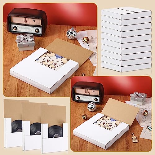 Fuutreo 100 Pack 7 Inch Vinyl Record Mailers, 45 RPM Easy Fold Cardboard