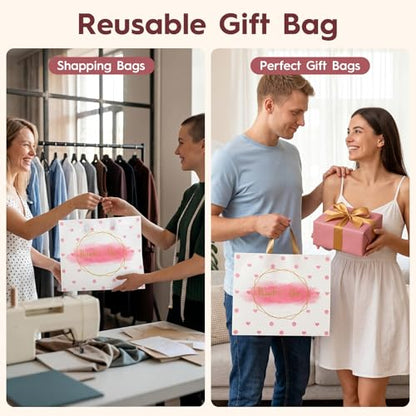 WAKAKO Plastic Thank You Shopping Bags, 12x15 Inch Retail Merchandise Gift Bags for Small Business Boutique, 60 Pack - size: 12 x 15 inches (Pack of 60)