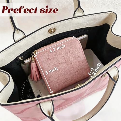 Small Travel Jewelry Pocket Case with Zipper for Women - color: Pink