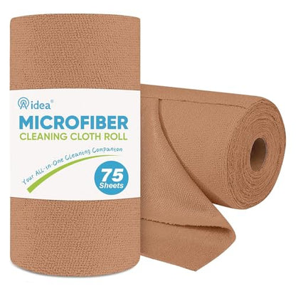AIDEA Microfiber Cleaning Cloth Roll-75PK, Paper Towels 11.5"×11.5", Brown - color: Coffee