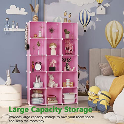 C&AHOME 16 Cube Storage Organizer Cube Shelves Units Storage Cubes, Pink - color: Pink