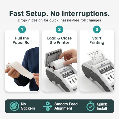 Receipt Paper Roll for Valor Paytech VL 110 and VL 500 Credit Card Machine (20 Rolls)