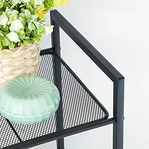 SONGMICS 5-Tier Storage Rack, Bathroom Shelf, Extendable Plant Stand - color: Black, size: 5 Tiers