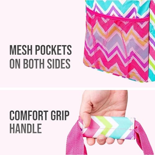 Extra Large Utility Tote Bag - Oversized Collapsible Beach Bag - Chevron Multi - color: Chevron Multi