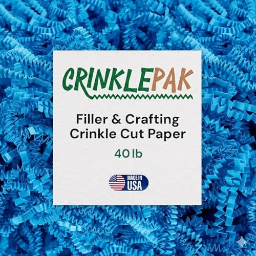 40LB Light Blue Crinkle Paper Filler USA Made - color: Light Blue, size: 40 LB