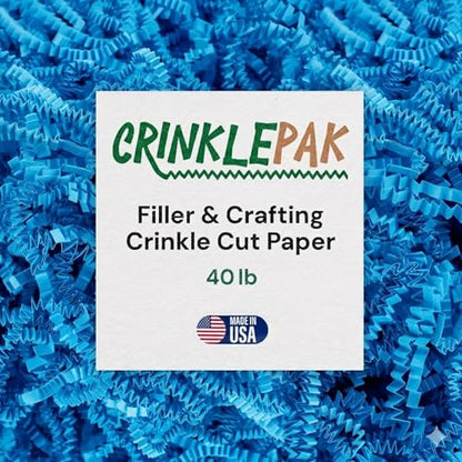 40LB Light Blue Crinkle Paper Filler USA Made - color: Light Blue, size: 40 LB