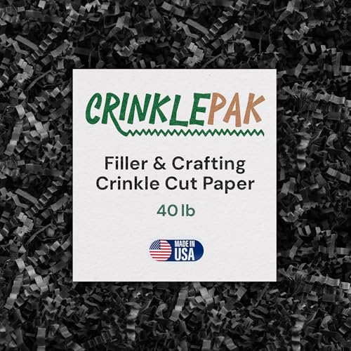 40LB Black Crinkle Cut Paper Filler, USA Made - color: Black, size: 40 LB