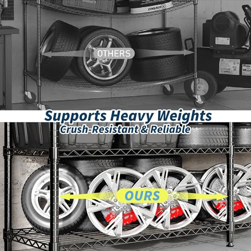 70.8" W Storage Shelves 4-Tier 1060 LBS Metal Garage Shelving with Adjustable Heavy Duty Shelving Unit for Home Kitchen Office Garage 70.8" W x 59.5" H x 15.8" D - color: 4 Tier,15.75" D X70.87" W X59.49" H