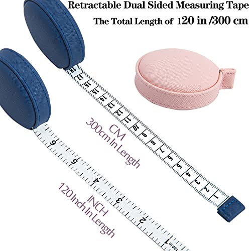 3 Pack Tape Measure 3m/120 Body Measuring Tape for Body Cloth Tape Measure Fabric Tailors Sewing Medical Measurements Tape Retractable Dual Sided Ruler - color: Orange Blue Pink