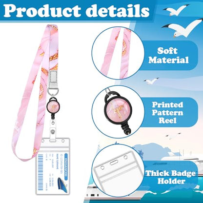 HONSIO 4 Pack Cruise Lanyard for Ship Cards, Cruise Essentials 2026, Marble - color: Marble