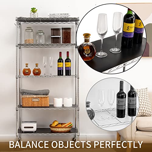 Poofzy Wire Shelf Liner 14" x 30", Set of 5 Black - color: Black, size: 14"x30" 5pcs