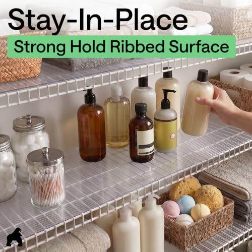 GORILLA GRIP Shelf Liner, Non-Adhesive Cabinet Liners, 12"x20' Clear - color: Clear (Ribbed), size: 12" X 20'