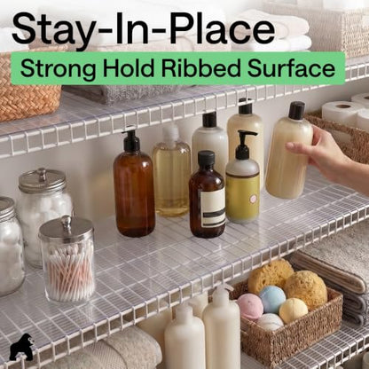 GORILLA GRIP Shelf Liner, Non-Adhesive Cabinet Liners, 12"x20' Clear - color: Clear (Ribbed), size: 12" X 20'