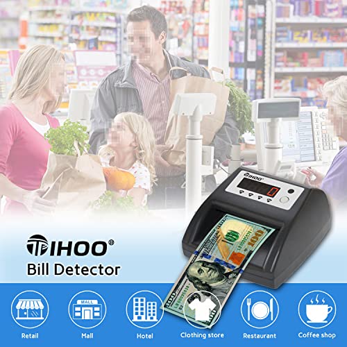 Automatic Counterfeit Bill Detector, Money Detector and Counter with UV, MG, IR, Size and Image Detection, USD Currency Value Checker Scanner, Black - style: T0030US Auto Bill Checker