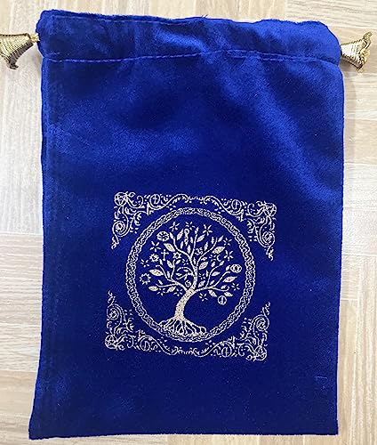 Indian Consigners Soft Velvet Pouch for Tarot, Altar, Rune, Gift, Crystal, jewelry Wrap Bags for Precious, Sacred and Spiritial Items (Blue) - color: Blue