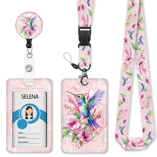 Lanyard, Id Badge Holder，Teacher Card Retractable Reel, Bird - color: Bird