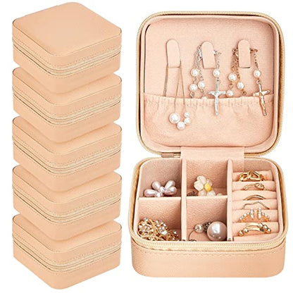 Taiyin 6/12/50 Pcs Travel Jewelry Case Bulk - color: Beige