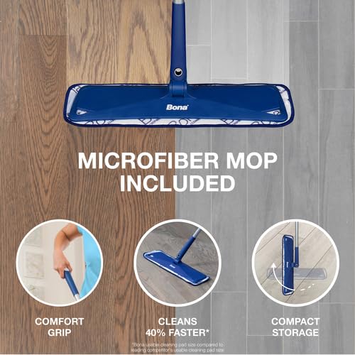 Bona Multi-Surface Floor Care Kit - Includes Microfiber Mop, Microfiber Cleaning Pad, Hardwood Floor Cleaning Solution, and Multi-Surface Floor Cleaning Solution - Kit for Hard Floors - style: Multi-Surface Care Kit