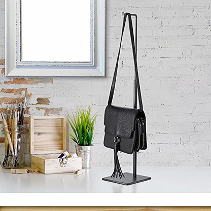 Hanging Hook Bag Stand - Set of 2 Adjustable Height Black Handbag Display Stand Set